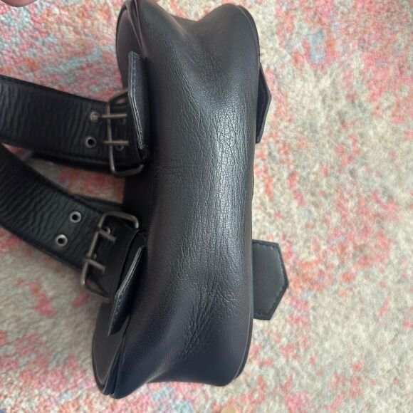 Free People Say Yes Leather Bag handbag metal buckle edgy grunge y2k style black - Picture 5 of 8